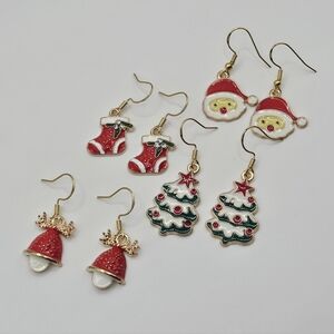 Christmas Earrings Set Of 4